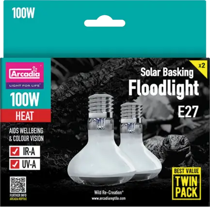 ARCADIA SOLAR BASKING FLOODLIGHT 100 WATT TWIN PACK (R2100133) лампа для рептилій