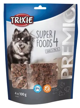 Ласощі Trixie Premio 4 Superfoods для собак, з куркою, качкою, яловичиною і бараниною, 4 x 100 г