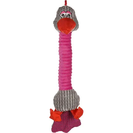 Flamingo Bird With Feet ФЛАМІНГО ПТАХ З ЛАПАМИ м’яка іграшка з пищалкою для собак 10х13х48 см