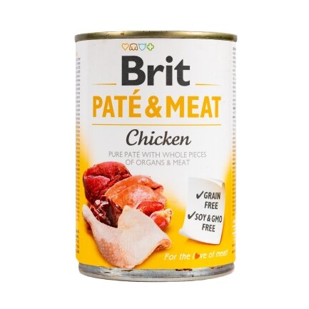 Вологий корм Brit Care Pate &amp; Meat для собак, з куркою, 400 г