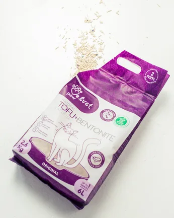 VELVET PAW TOFU Наповнювач для котячих туалетів з бентонітом, оригінальний, гранули 2 мм, 6 л/2,6 кг: додаткове фото 4
