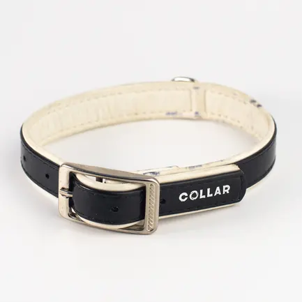 Нашийник "CoLLaR brilliance" без прикрас (ширина 20мм, довжина 30-39см) чорно-білий