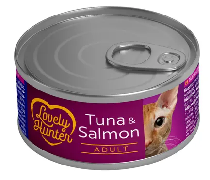 Вологий корм для дорослих котів із тунцем і лососем Lovely Hunter Adult cats with Tuna and Salmon, 85 г