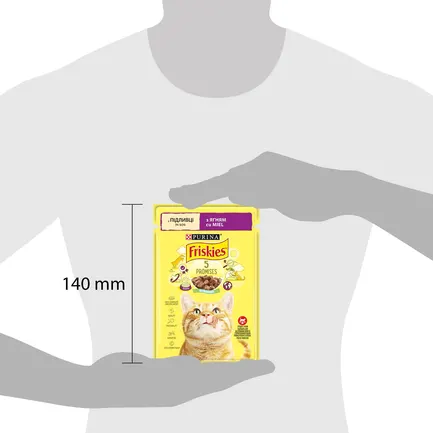 Вологий корм FRISKIES для дорослих котів шматочки у підливці з ягням 85 г: додаткове фото 3