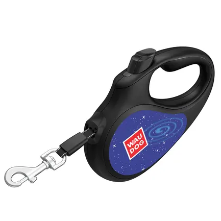 Повідець-рулетка для собак WAUDOG R-leash, малюнок "Ракета", світловідбиваюча стрічка, L, до 50 кг, 5 м чорний: додаткове фото 4