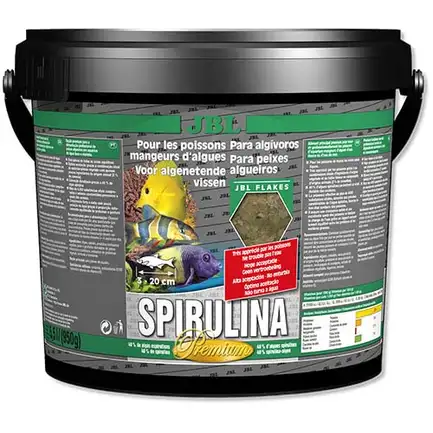 Основний корм преміум-класу JBL Spirulina для водоростеїдів, 5,5 л