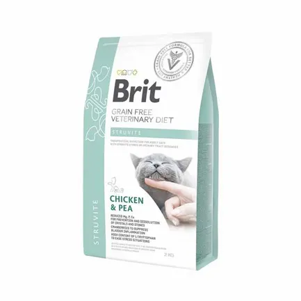 Сухий корм Brit GF VetDiet Cat Struvite для котів, при сечокам'яній хворобі, з куркою та горохом, 2 кг