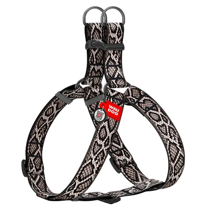 Шлея для собак WAUDOG Nylon з QR паспортом, малюнок "Змія", пластиковий фастекс, XL, Ш 35 мм, А=В 70-100 см