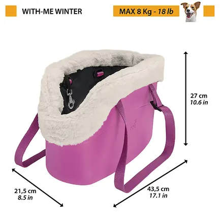Ferplast WITH-ME BAG WINTER BLACK Сумка з чохлом, полімер+ бавовна+штучн хутро: додаткове фото 2