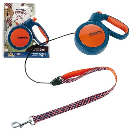 DoggyMan Retractable Lead Trad Style L ДОГГІМЕН ДОГГІ ВОЛКЕР повідець рулетка для собак до 30кг, трос 5м Cиній