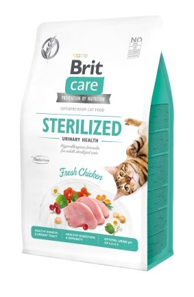 Сухий корм Brit Care Cat GF Sterilized Urinary Health для стерилізованих котів, з куркою, 400 г