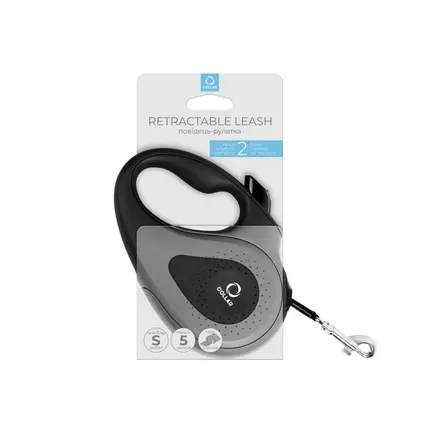 Повідець-рулетка CoLLaR для собак, розмір S, 15 кг, 5 м, стрічка чорний: додаткове фото 3