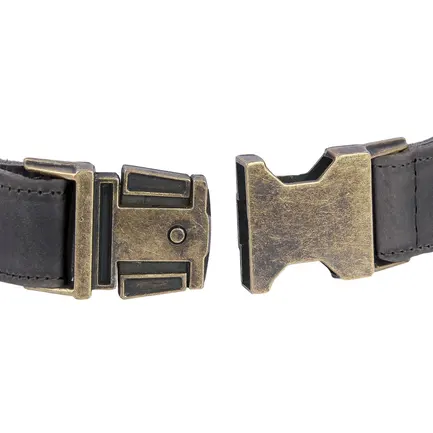Нашийник для собак шкіряний BronzeDog Antiq графіт M: додаткове фото 4