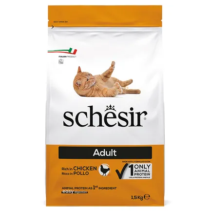 Schesir Cat Adult Chicken ШЕЗІР ДОРОСЛИЙ КУРКА сухий монопротеїновий корм для котів 1,5 кг