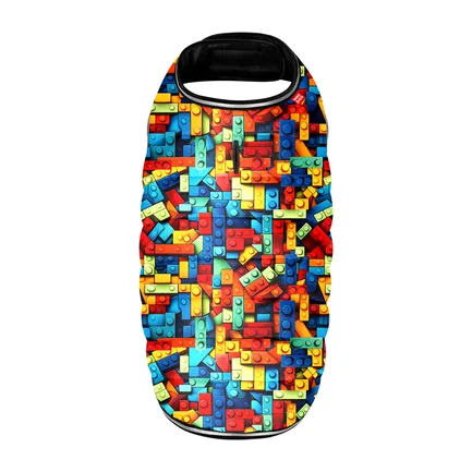 Курточка-накидка для собак WAUDOG Clothes, малюнок "Блоки", XL, А 47 см, B 68-80 см, С 42-52 см: додаткове фото 3