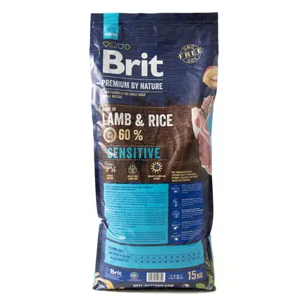 Сухий корм Brit Premium Dog Sensitive Lamb для собак з чутливим травленням, з ягням, 15 кг: додаткове фото 3