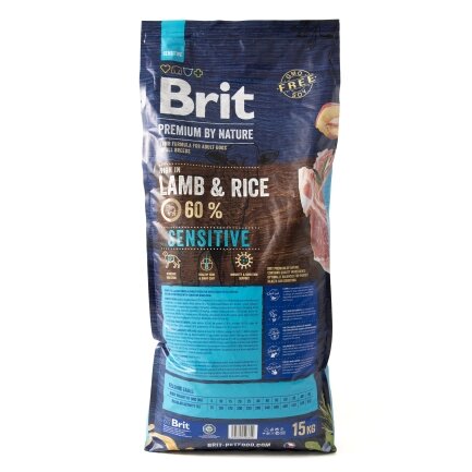 Сухий корм Brit Premium Dog Sensitive Lamb для собак з чутливим травленням, з ягням, 15 кг — Фото 2