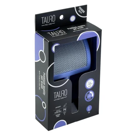 Tauro Pro Line Royal Щітка пластикова тонкі та м'які зубчики з нержавіючої сталі 11 мм, фіолетова, велика 17,5 x 10,6 x 6,2 см: додаткове фото 3