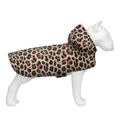 Дощовик-накидка з капюшоном для собак WAUDOG Clothes, малюнок "Леопард",L, А 48-52 см, B 60-70 см, С 42-52 см