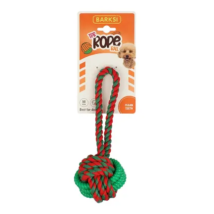 Іграшка Barksi TPR Rope Ball м'ячик на канаті з TPR вставкою 22 см: додаткове фото 2