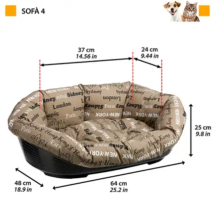 Ferplast SOFA' 4 Місце д/собаки пластик+чохол (бавовна): додаткове фото 2