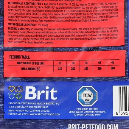 Сухий корм Brit Premium Dog Adult L для дорослих собак великих порід, з куркою, 3 кг — Фото 3