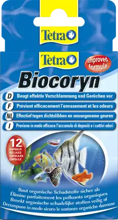 Засіб Tetra Biocoryn сприяє розкладанню біологічних забруднень води в акваріумі, 12 капсул на 600 л