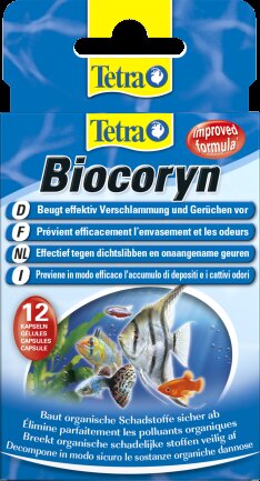 Засіб Tetra Biocoryn сприяє розкладанню біологічних забруднень води в акваріумі, 12 капсул на 600 л