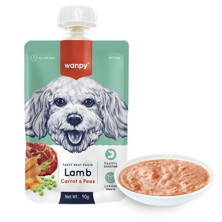 Wanpy Lamb Carrot &amp; Pea ВАНПІ КРЕМ-ПЮРЕ ЯГНЯ З МОРКВОЮ рідкий корм для собак 0,09 кг