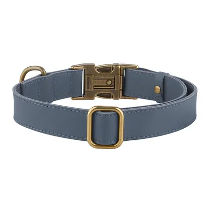 Нашийник для собак шкіряний BronzeDog Antiq денім M: додаткове фото 2