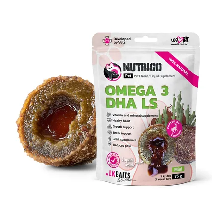 LK Baits Pet Nutrigo Omega-3 Algae Mini Функціональні ласощі для собак дрібних порід з олією водоростей (Ø 15 мм), 75 г