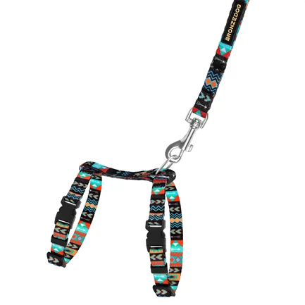 Шлея з повідцем для Котів та Дрібних Собак BronzeDog Urban Ацтеки 2XS: додаткове фото 2
