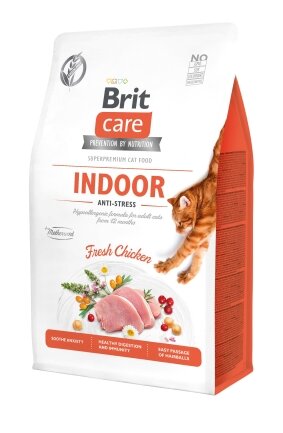 Сухий корм Brit Care Cat GF Indoor Anti-stress для котів, які постійно живуть у приміщенні, курка, 400 г