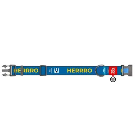 Нашийник для собак нейлоновий WAUDOG Nylon з QR паспортом, малюнок "Патрон", пластиковий фастекс, XXL, Ш 35 мм, Дов 46-70 см: додаткове фото 2