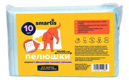 Пелюшки щоденні 60*90см з фіксуючими липкими стрічками (10 шт)