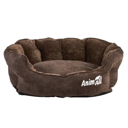 Лежак AnimAll Royal Velours М Chocolate для котів і собак, 53×47×21 см