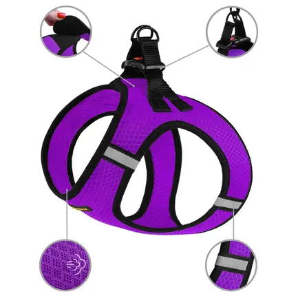 Шлея для собак Bronzedog Mesh Vest 3D сітка фіолетова XS