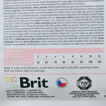 Сухий корм Brit GF VetDiet Cat Hypoallergenic для котів, з харчовою алергією та непереносимістю, з лососем та горохом, 2 кг: додаткове фото 6