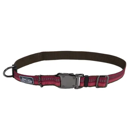 Coastal K9 Explorer Collar КОСТАЛ К9 ЕКСПЛОРЕР світловідбивний нашийник для собак, 2.5х30-46см Малиновий