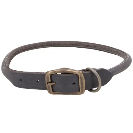 Coastal Circle-T Round Dog Collar КОСТАЛ СЕРКЛ-Т круглий шкіряний нашийник для собак, 1х40см Сірий