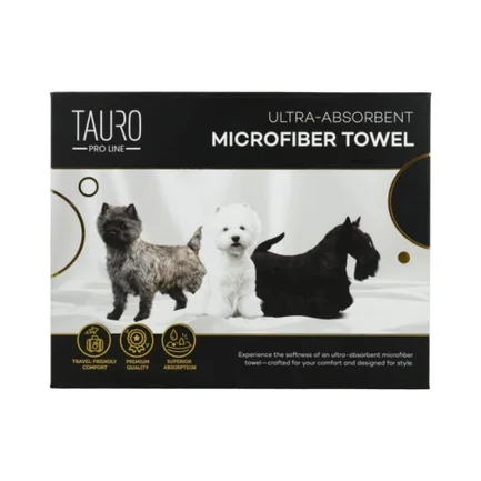 Tauro Pro Line Рушник з мікрофібри високопоглинальний з тер'єрами, 80 x 160 см