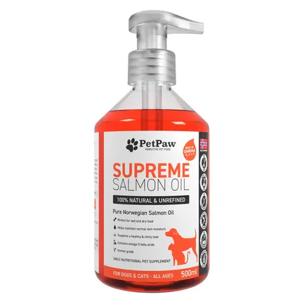 Олія лососева SUPREME SALMON OIL для собак та котів для покращення стану шкіри та шерсті 500 мл