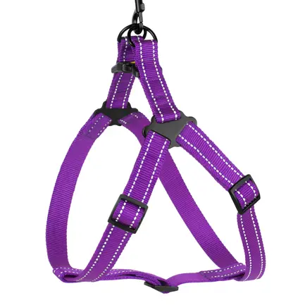 Шлея для Собак BronzeDog Active Нейлонова зі Світловідбиттям Фіолетова L: додаткове фото 3