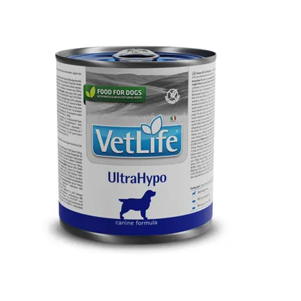 Вологий лікувальний корм для собак Farmina Vet Life ULTRAHYPO дієт. харчування, для зменшення непереносимості інгредієнтів та поживних речовин, 300 г