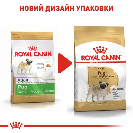 Сухий корм Royal Canin PUG ADULT для дорослих собак породи Мопс 3 кг: додаткове фото 2