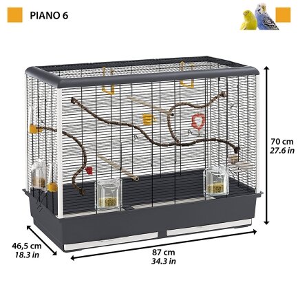 Ferplast CAGE PIANO 6 Клітка для папуг чорна — Фото 1