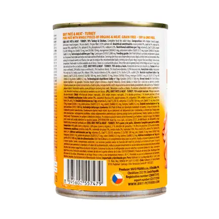 Вологий корм Brit Care Pate & Meat для собак, з індичкою, 400 г: додаткове фото 4