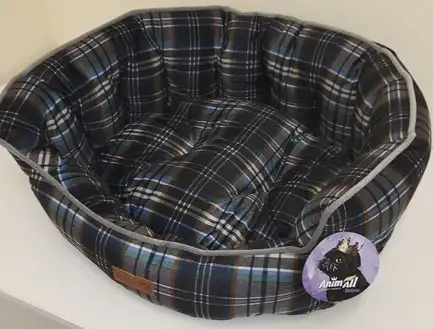 Лежанка AnimAll Royal Soft-2 M BLACK-MARINE для собак і котів, клітка, 59×53×23 см