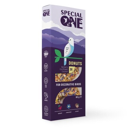 Пончики Speciаl One «Барбарис, волошка, кокос» для декоративних птахів, 60 г