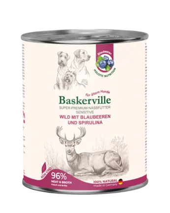 Baskerville HF Sensitive Wild Mit Blaubeeren und Spirulina. Оленина з чорницею та спіруліною, 800 г